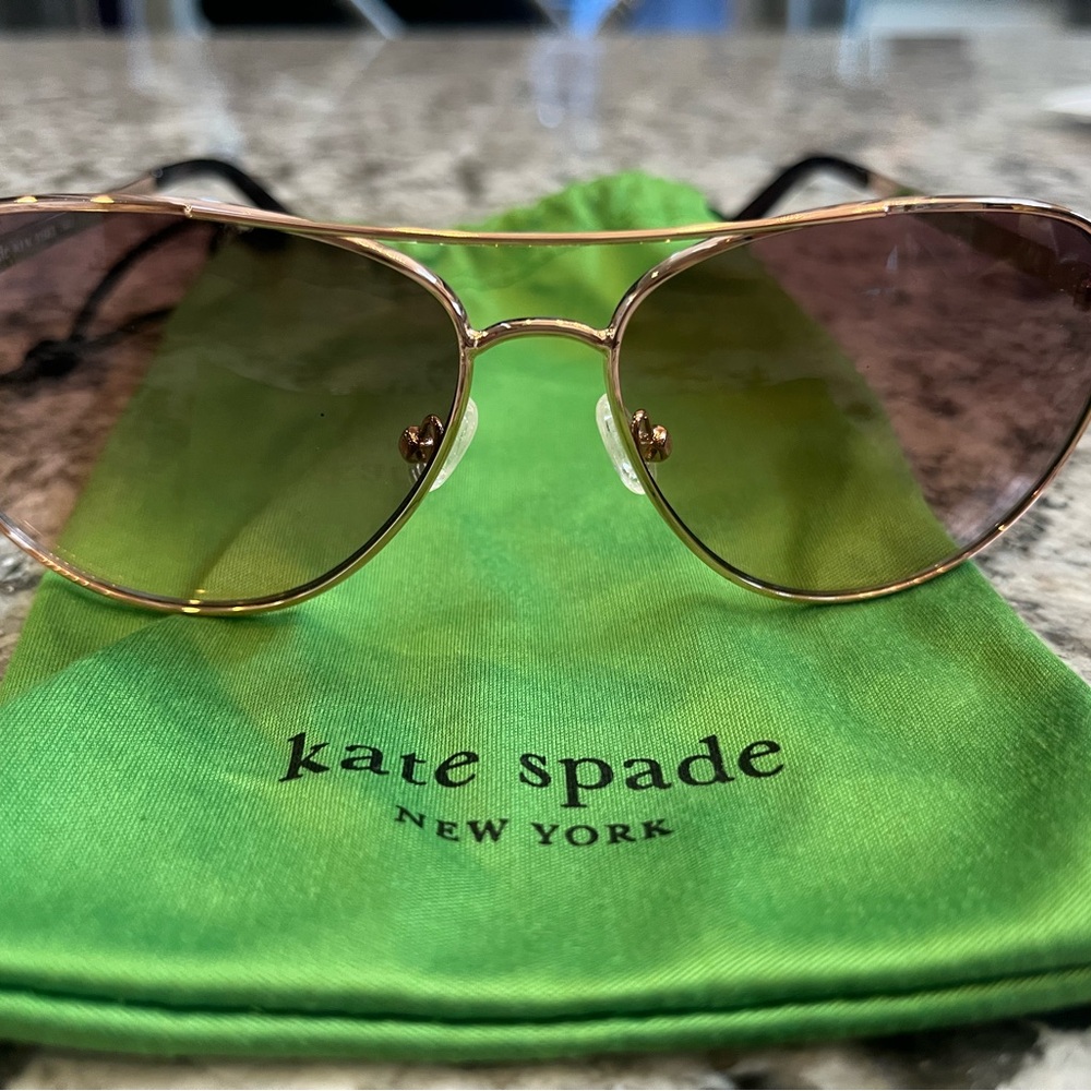Kate Spade Gold Aviator Sunglasses